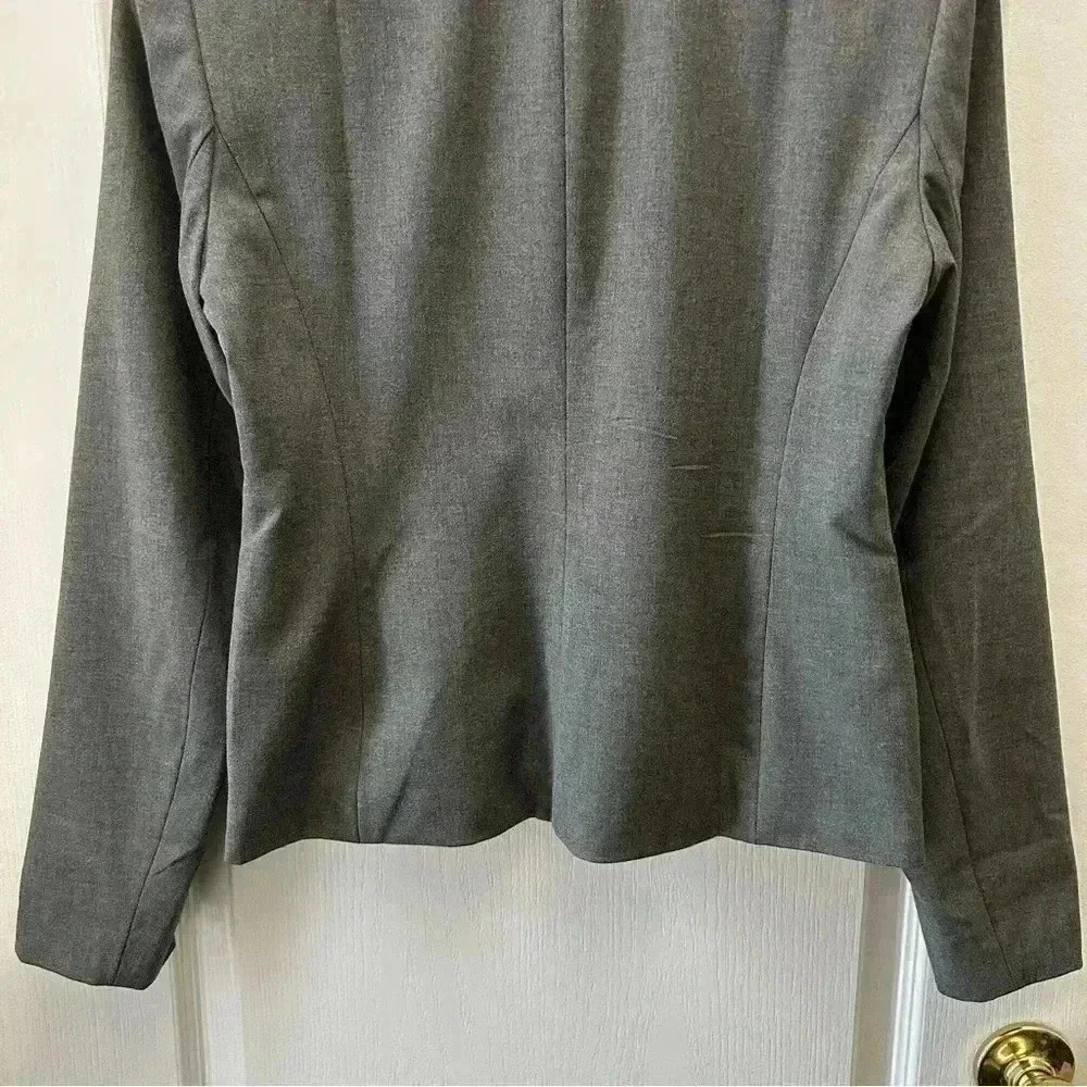 Michael Kors Grey Blazer Fitted Single Breasted Classic Size 4 - Picture 9 of 16